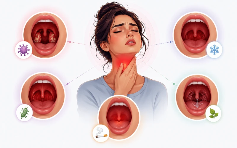 sore throat causes and types
